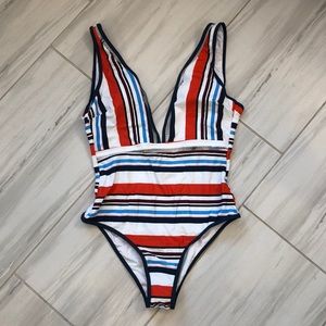 NWT Cupshe Colorful Stripe One Piece, Size M